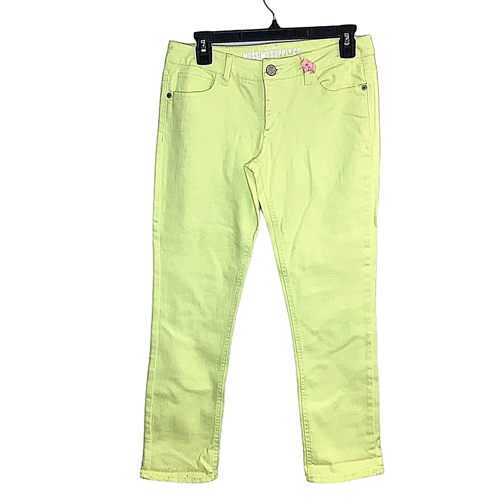 Mossimo Supply Junior's Women's Size 9 32x26‎ Skinny Lime Green Stretch Jeans